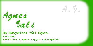 agnes vali business card